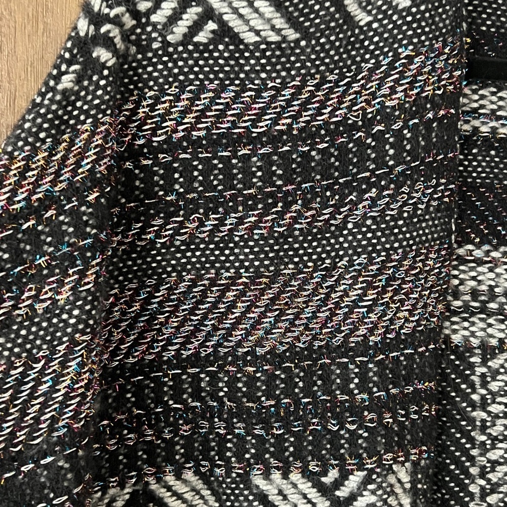 Anthropologie Molly Bracken Sally Geo Open Front Metallic Cardigan Size XS/S - Picture 4 of 8